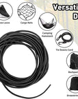 Versatile 1/8-Inch (3Mm) Elastic Cord - 10 Yards with 10 Pack Plastic Spring Cord Locks - Stretch Cord, Elastic Rope, and Drawstring Cord for Sewing, Crafting, and DIY Projects (Black)