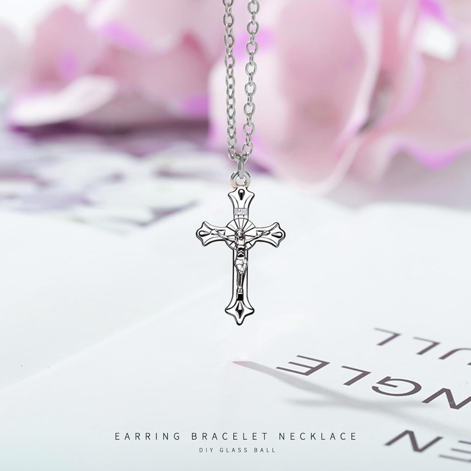 100Pcs Antique Silver Plated Cross Charms Pendant DIY Bracelets Necklace Jewelry Making Craft Wholesale 37Mmx21Mm(A282)