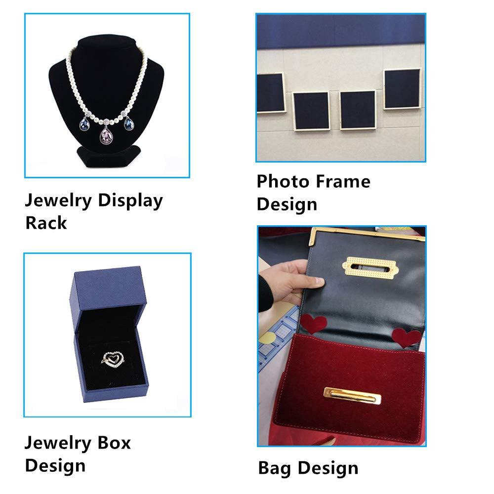 20PCS Halloween Black Velvet Fabric Sticky Back Adhesive Back Sheets, A4 Sheet (8.3" X 11.8"), Self-Adhesive Durable Water Resistant Multi-Purpose for Festival Art and Craft Making