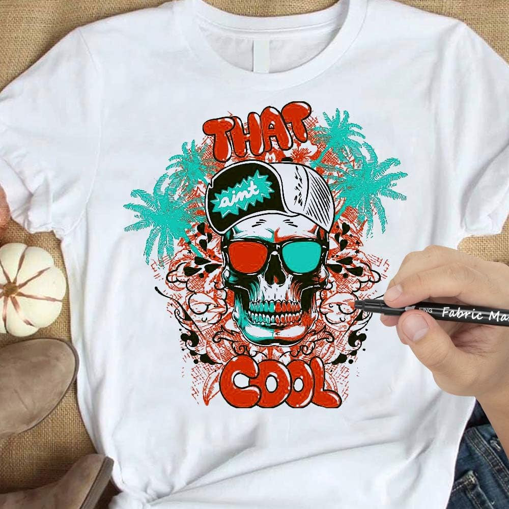 Fabric Markers Permanent for T Shirts Baby Clothes Onesies Bibs White Pillow Canvas Tote Bags Clothing - No Bleed - Fine Tip - Child Safe & Non Toxic Fabric Paint Pens Set of 24 Colors