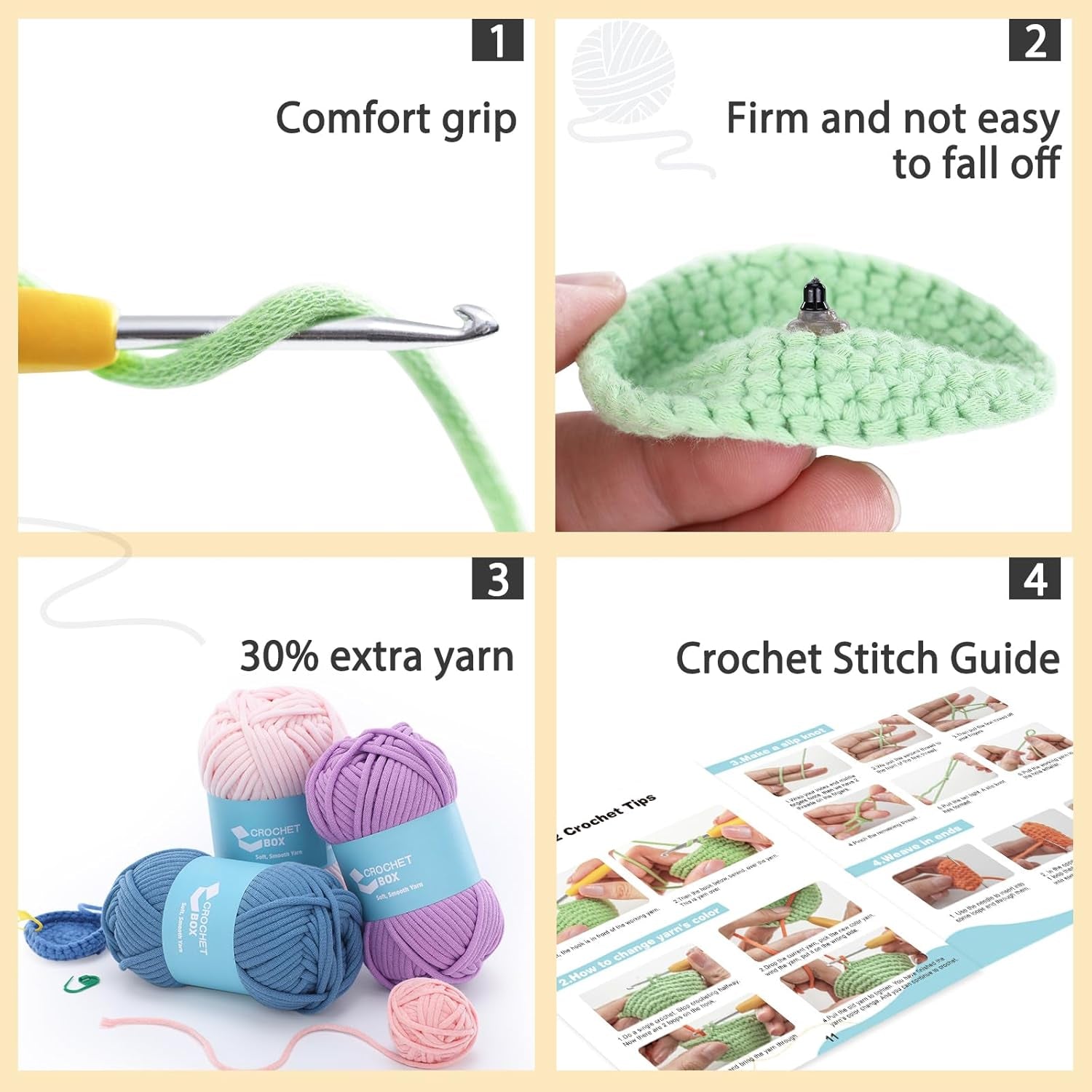Crochet Kit for Beginners - Bee Crochet Kit, Learn to Crochet, All You Need In, Videos, Instructions, Soft Yarn, Birthday Gift for Adults