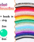 1400Pcs 30 Color Glass Beads for Jewelry Making, 8Mm round Crystal Glass Bracelets Making Kit Suitable for Beginner Bracelet Making