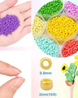 57600Pcs 2Mm Glass Seed Beads Small Craft Beads for DIY Bracelet Necklaces Crafting Jewelry Making Supplies with Beading Needles Elastic Strings (144 Colors, 400Pcs per Color)