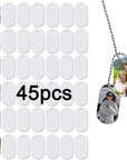 45Pcs Sublimation Blank Dog Tag Aluminum White Sublimation Stamping Tag Pendants Double Sided Blank Stamping Metal Tags, Personalized Pets Tags Oval