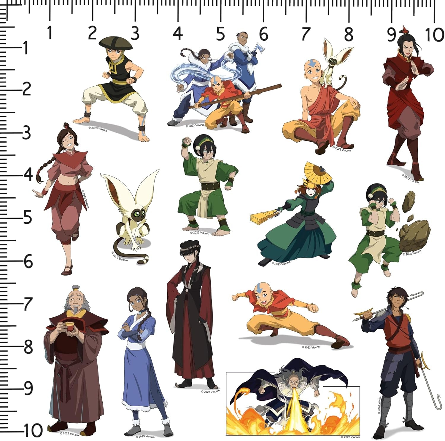 Avatar the Last Airbender 50Ct Vinyl Large Deluxe Stickers Variety Pack - Laptop, Water Bottle, Scrapbooking, Tablet, Skateboard, Indoor/Outdoor - Set of 50