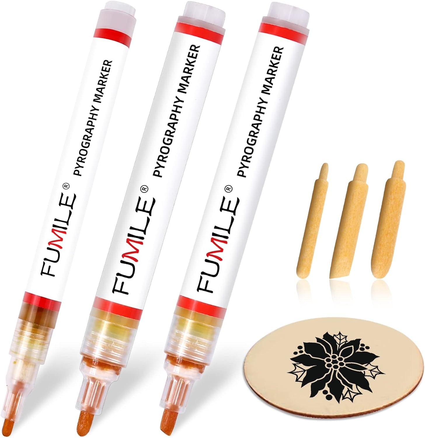 Scorch Pen Markers for Wood,Wood Burning Pen Set with 3PCS Scorch Pen Marker Equipped with 3PCS Replacement Nib for DIY Wood Painting,Suitable for Artists and Beginners in DIY Wood Projects