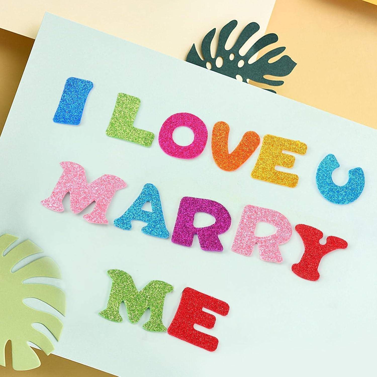 260Pcs Glitter Letters Stickers Foam Alphabet Stickers, 10 Sets 1.5 Inch Self-Adhesive A-Z Foam Letter Stickers Crafts Supplies Stickers for Kids School Project Party Decorations,10 Colors