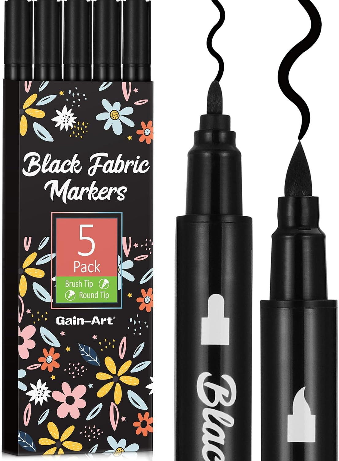 Fabric Markers Permanent for Clothes - 20 Colors Fine Tip Fabric Paint Pens with 5 Painting Templates - Non-Toxic Fabric Paint Markers for T-Shirts Sneakers Canvas Bags and Textiles