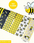 6 Rolls 40 Yards Bee Ribbon Wired Edge Ribbon Honeybee Ribbon for Crafts Wrapping Easter Party Decorations Bee Themed Decorations Bee Baby Birthday Party Supplies