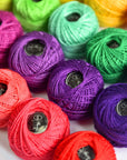 Crochet Thread Cotton Yarn Threads Balls 35 Balls Popular Rainbow Colors of Size 5 Crochet Thread 100% Long Staple Cotton Mercerized Cotton
