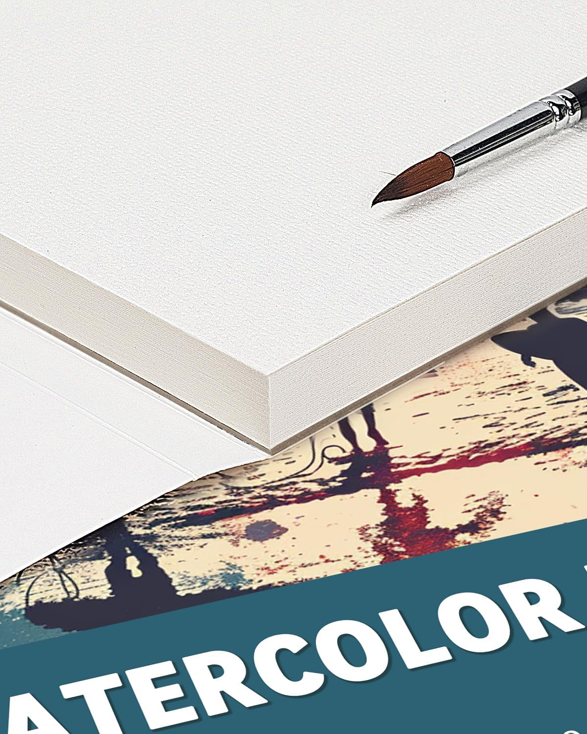 Watercolor Paper Pad 9X12 Inch, 140 Lb (300Gsm) 72 Sheets (2 Packs), Textured Painting Paper, Glued Binding - Ideal for Art, Drawing, Mixed Media, Artists, Students, Kids