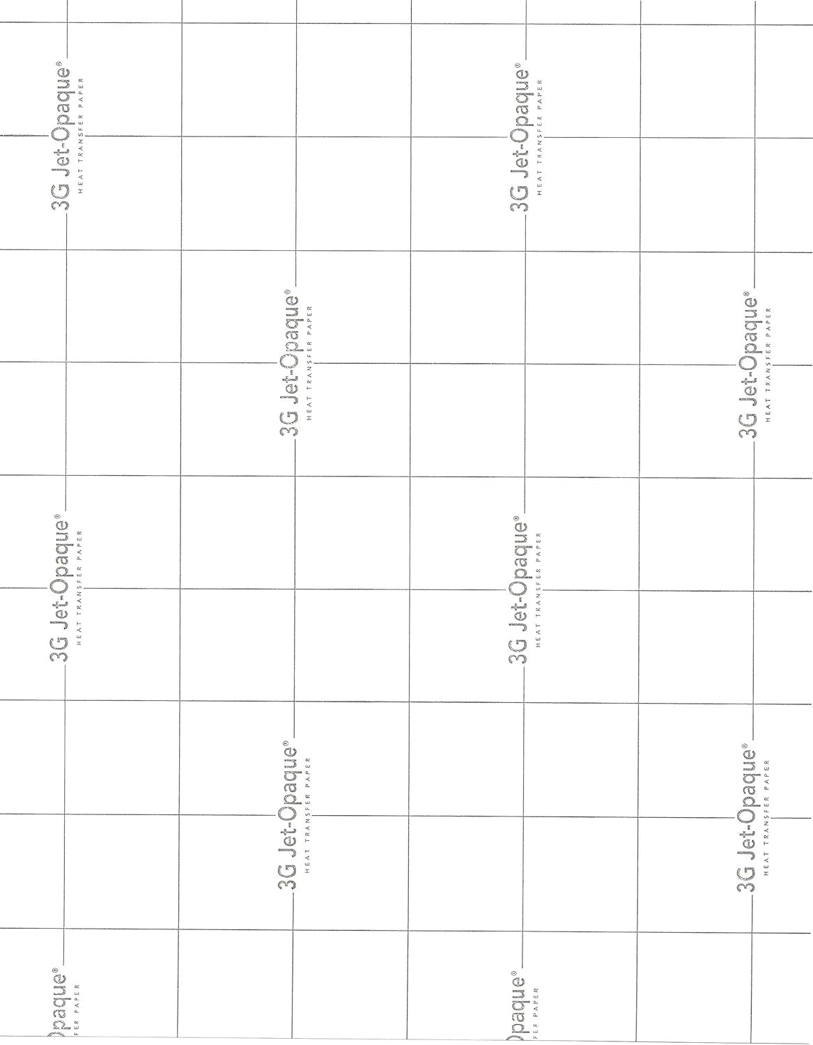 IRON on HEAT TRANSFER PAPER 3G JET OPAQUE 8.5 X 11" CUSTOM PACK 25 SHEETS