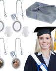 Class of 2024 Graduation Cap Photo Charm Antique Photo Charms I Always with You Memorial Ceremony College Gift DIY Grad Photo Chain with Glass Wear on Cap in Memory for Graduation