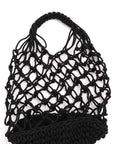 Black Net Crochet Mesh Beach Bag Handbag