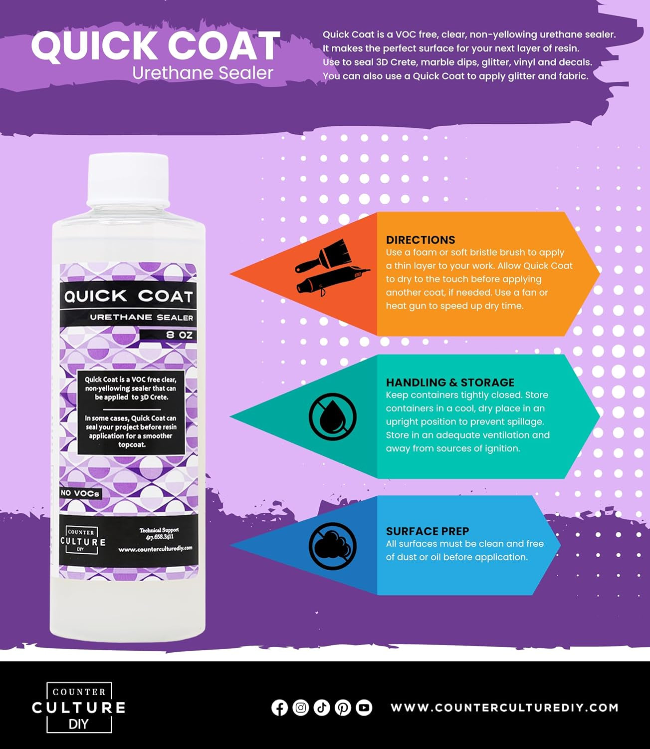 Clear Quick Coat Sealer for Resin Art, 8 Oz Bottle, Epoxy Supplies for Coating &amp; Casting, Tumblers, Keychains, Jewelry, No VOC