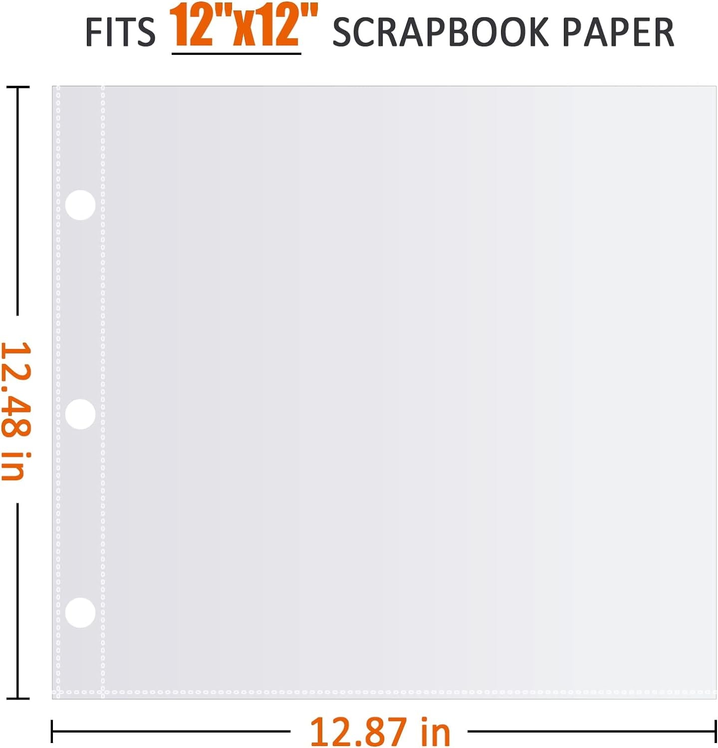 12X12 Scrapbook Page Protectors, 50 Pack, Scrapbook Refill Pages Protective Sleeves, Heavyweight, Fit Scrapbook Binder and 12X12 Photo Album Refill Pages