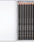 Water-Soluble Tinted Graphite Pencils, Watercolor Artist Set, Pre-Sharpened, 12 Colors in Metal Tin, 14610T M12