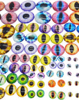 180PCS Assorted Mixed Size Dragon Eye Flatback Covered Glass Cabochons for Doll Making Craft Jewelry DIY 6Mm 8Mm 10Mm 12Mm 15Mm 18Mm 20Mm 25Mm 30Mm