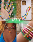 6720 Pcs 4Mm Seed Beads for Jewelry Making Kit, 6/0 48 Colors Bracelet Beads Pony Beads Waist Beads Kit with Pendant Charms Kit and Letter Beads