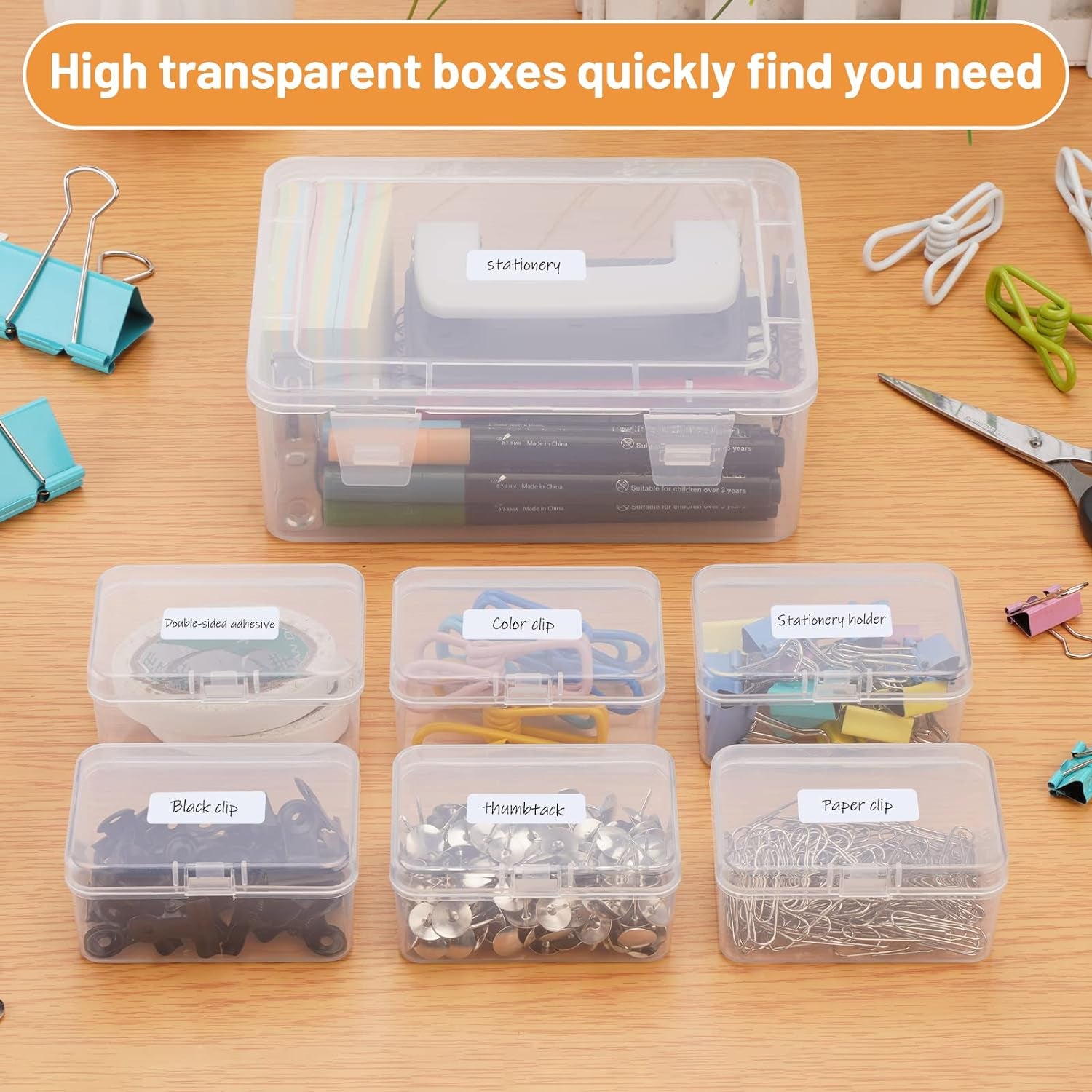 Small Bead Organizers and Storage, Clear Bead Storage Containers Rectangle Bead Holder Plastic Cases Transparent Boxes for Nail DIY Craft Making Jewelry Battery Screw