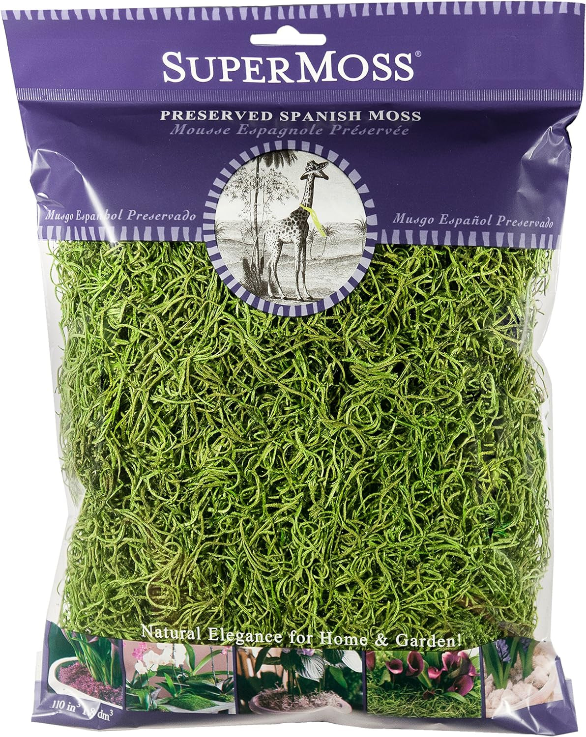 (26907) Spanish Moss Preserved, Grass, 4Oz, 120 Cubic in Bag (Appx. 4Oz) (7 59834 26907 6)