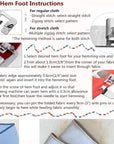 Hemming Foot Kit 6Pcs Hemmer Foot Sewing Machine Presser Foot Hemmer for Brother Singer Janome Low Shank Sewing Machine Use Rolled Hem Presser Foot