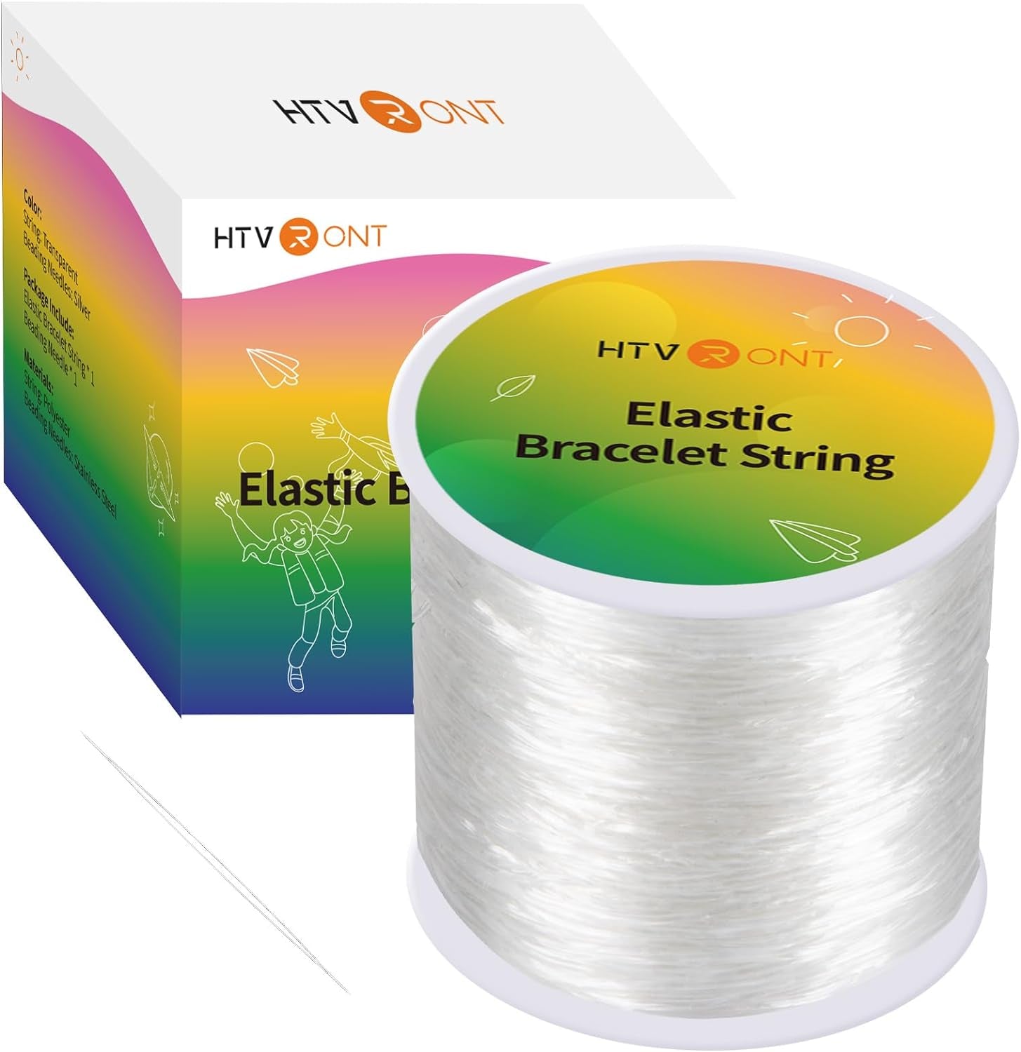 Stretchy Bracelet String - 1Mm Elastic String for Bracelet Making, 120M Elastic Cord for Bead Bracelets, Clear Bead String for Jewelry Making, Includes Bead Needle