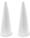 2 Pack Foam Cones for Crafts, DIY Art Projects, Handmade Gnomes, Trees, Holiday Decorations (5.25X14.5, White)