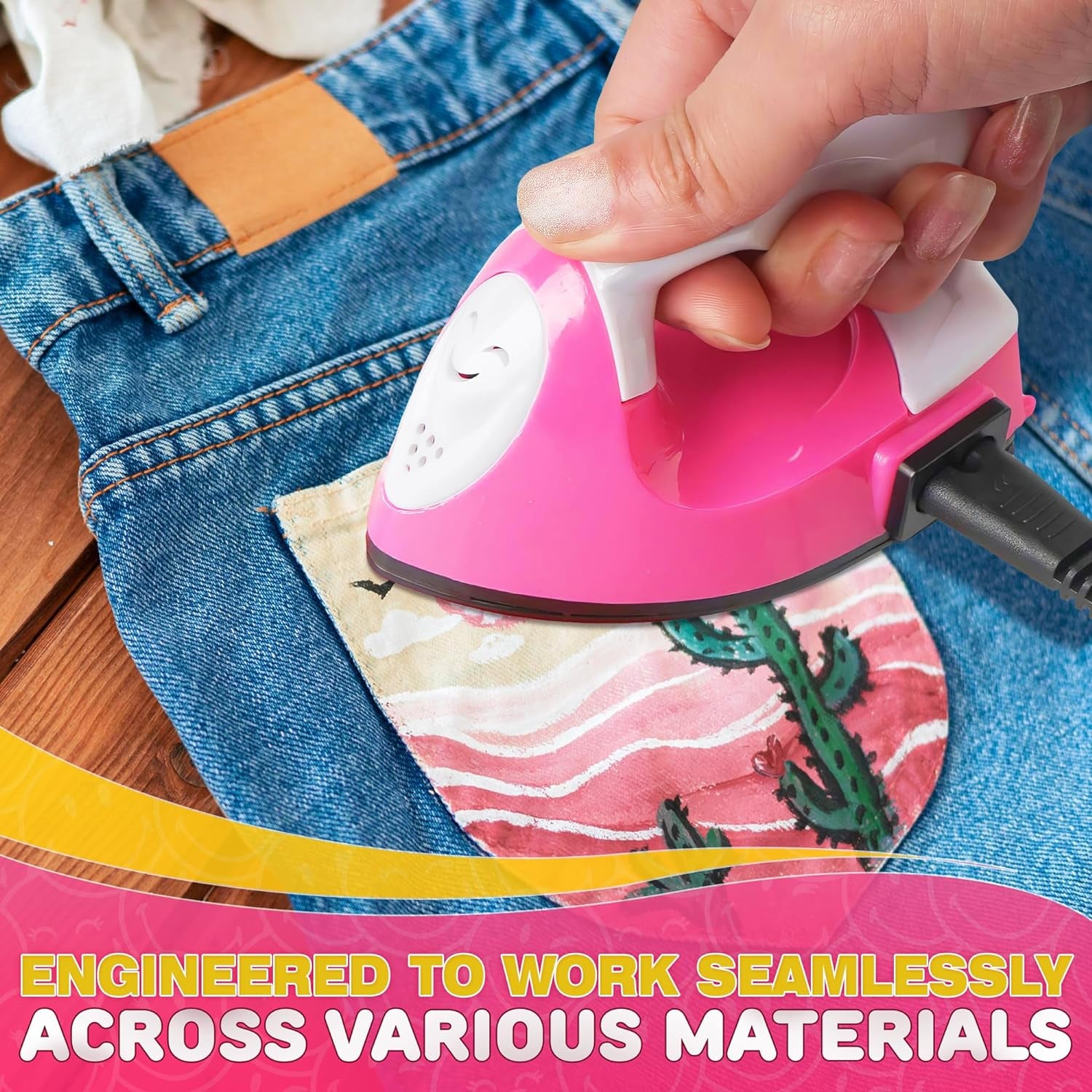 Mini Iron for Crafting - Small Iron for Crafts Small Travel Iron Mini Heat Press Iron Mini Iron for Clothes Mini Craft Iron Small Iron for Clothes - Mini Steam Iron for Clothes with Charging Base