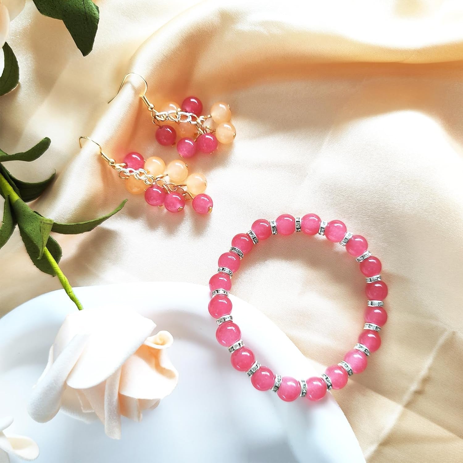 1200Pcs 8Mm Glass Beads for Bracelets Making, 24Colors Crystal Glass Beads Jewelry Making Kit, round Beads for DIY Bracelet Crafts