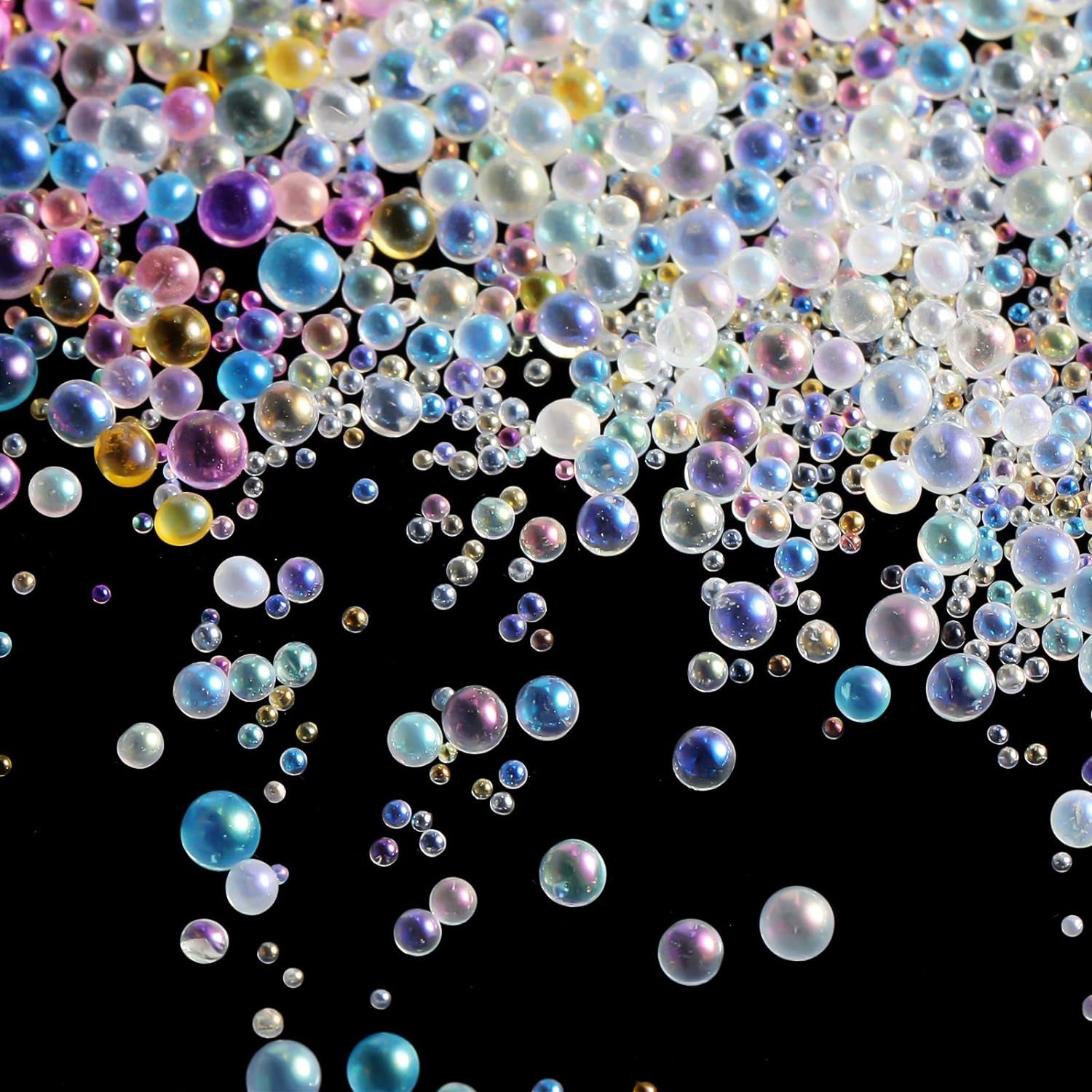 UV Resin Droplet Bubble Beads Fillers 0.4 Mm to 3 Mm for DIY Shaker Resin Molds Pendant Jewelry Making (Transparent and Bright Colors), 100 G