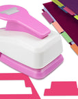 2 Inch Tab Paper Punch, Tab Punch for Paper Crafts, Tab Hole Punch, Pink Paper Punches for Crafting, File Tab Punches, Tab Craft Punches for Scrapbooking, Planners, Book Tab