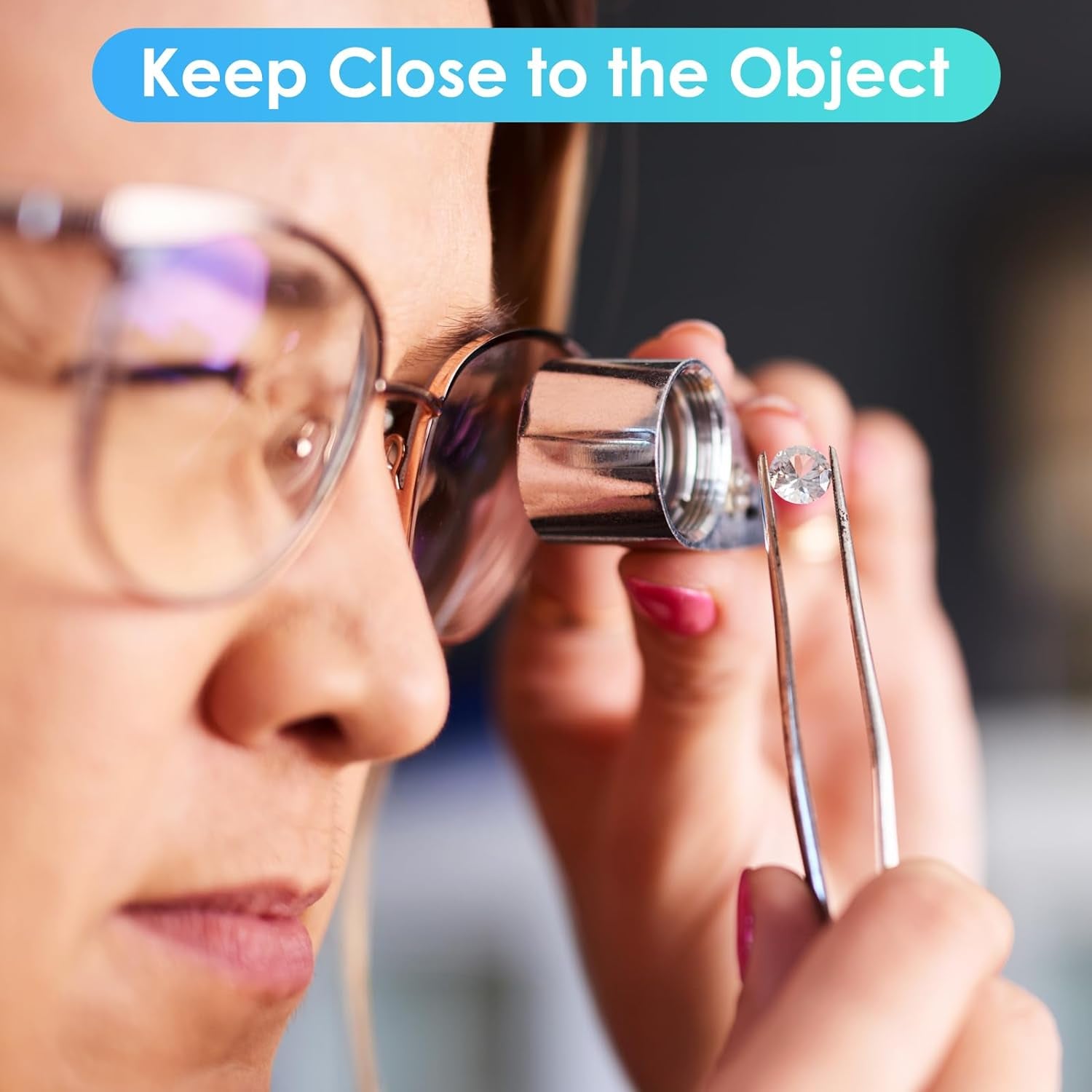 40X Jewelers Loupe Magnifier Magnifying Glasses, LED/UV Illuminated Jewelry Loop Pocket Folding Magnifying Glass with Metal Construction for Close Work, Gardening, Kids, Stamp, Rock Collecting