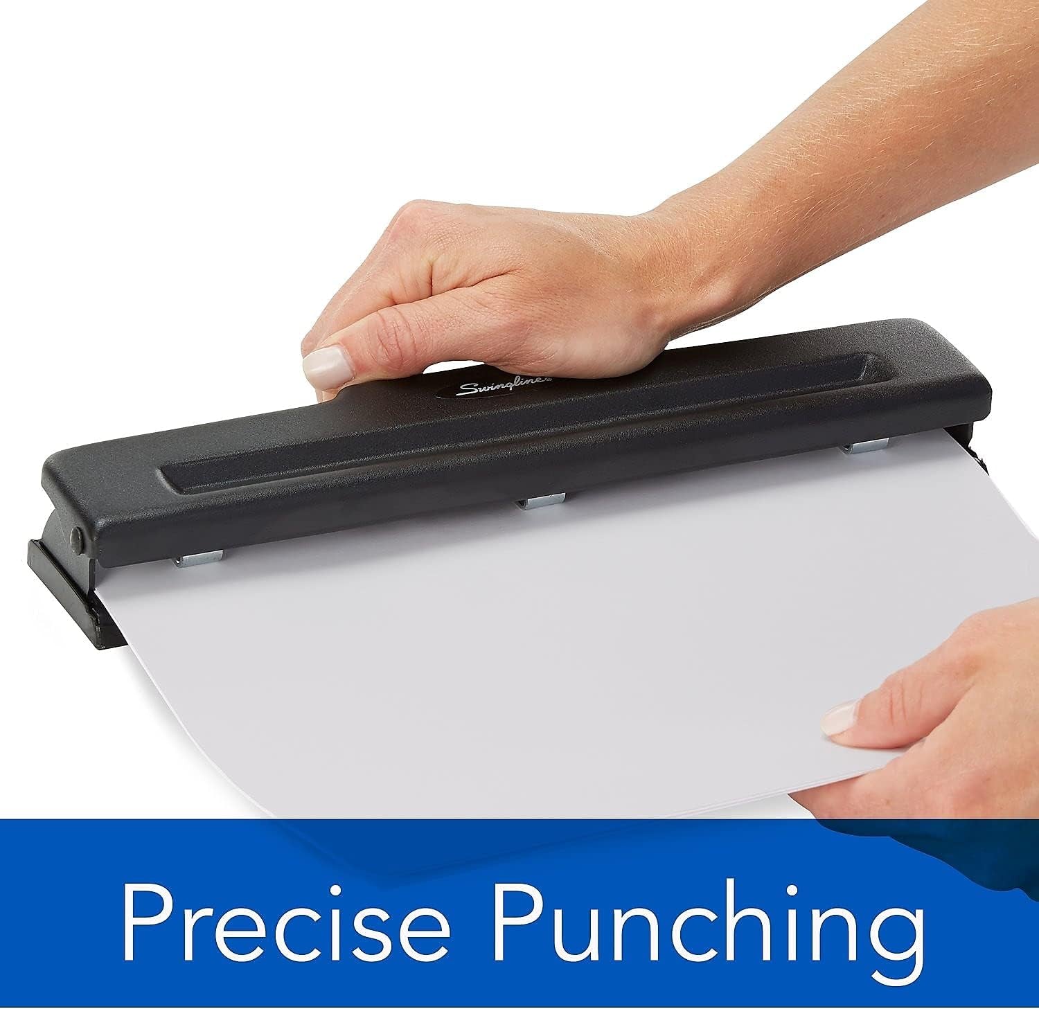 3 Hole Punch, 10 Sheet Capacity Three Hole Puncher 3 Ring, Adjustable 2-3 Hole Paper Punch, Black (74015)