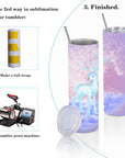 8 Pack Straight Sublimation Tumblers Set 20 Oz Skinny, Stainless Steel Skinny Sublimation Tumbler Blank with Shrink Wrap Film Lid Straw Set,Individually Boxed, Not Tapered