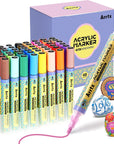 10-Piece Jumbo Acrylic Paint Markers, 15Mm Felt Tip, Waterproof, Odorless, Non-Toxic, Multi-Surface Art Supplies for Rock Painting, DIY Crafts Making