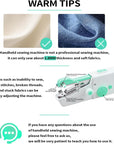 Handheld Sewing Machine, Mini Portable Sewing Machine Rechargeable for Quick Stitching 33Pcs, Cordless Sewing Machine for Beginners Suitable for Home Travel DIY Pattern Sewing Clothes, Blue