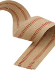 3.5 Inches X 33 Yards Upholstery/Craft Jute Webbing, Natural Chair Webbing with Red Stripes, Burlap Fabric Webbing Tape for Craft, Decoration, Furniture Repair