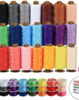 50Pcs Bobbins Sewing Thread Kit, 400 Yards per Polyester Thread Spools, Prewound Bobbin with Case for Brother Singer Janome Machine, 25 Colors