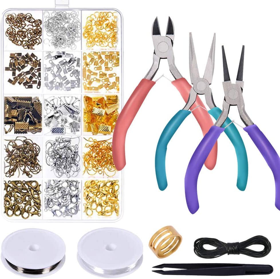 Jewelry Repair Kit with Jewelry Pliers, Jewelry Making Tools, Beading String and Jewelry Making Supplies for Jewelry Repair, Jewelry Making and Beading