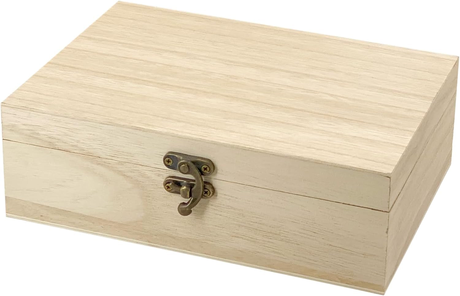 6 Pack Unfinished Wood Box with Lid Crafts Wooden Box for DIY Arts Project (8.3X6X2.7 Inches)