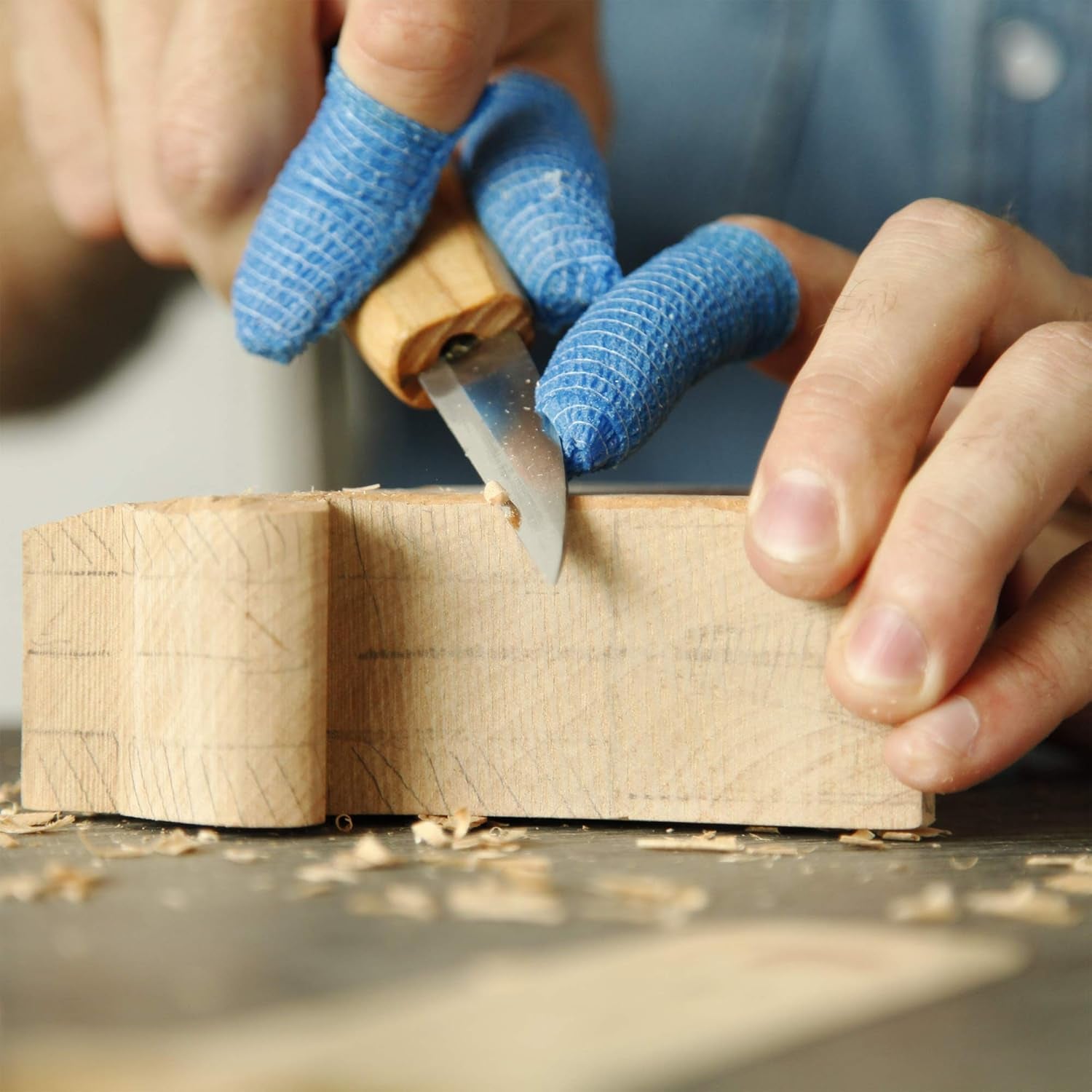 Cut Resistant Tape Adherent Wrap Tape No-Cut Tape for Wood Carving and Whittling NCT6 6Pcs