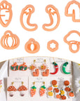 Pumpkin Polymer Clay Cutters - 8 Shapes Clay Cutters for Earrings, Cute Mushroom Shape Clay Cutters for Polymer Clay Jewelry Making, 3D Print Carrot Pepper Clay Earrings Cutters Set