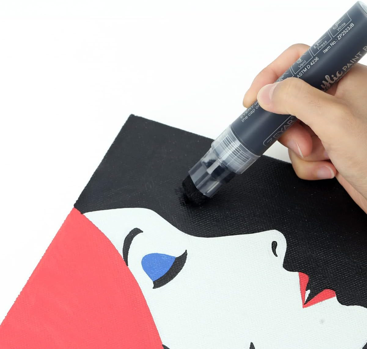 Acrylic Paint Marker Pens, 5 Different Point: Extra Jumbo Felt(15Mm),Jumbo Felt(10Mm), Medium Bullet(2-3Mm), Fine(1Mm), Extra Fine(0.7Mm) (5 Black)