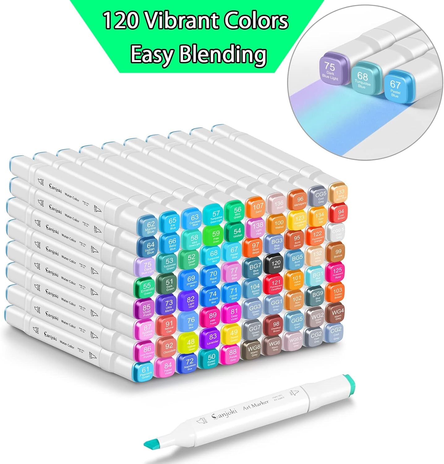 Alcohol Markers 120 Colors,Broad&Fine Dual Tip, Permanent Artist Sketch Markers for Artist and Beginner