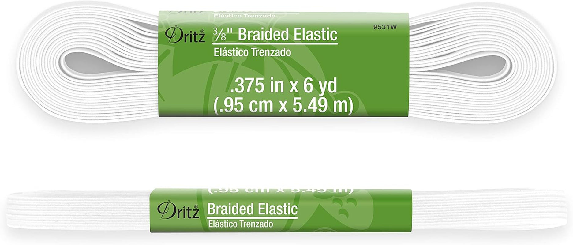 Braided X, White Elastic, 3/8-Inch by 6-Yard