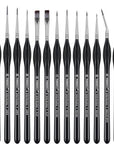 Detail Paint Brushes Set, 15Pcs Miniature Brushes for Fine Detailing & Art Painting - Acrylic, Oil, Watercolors & Paint by Number, Models, Face, Nail, Craft, Warhammer 40K