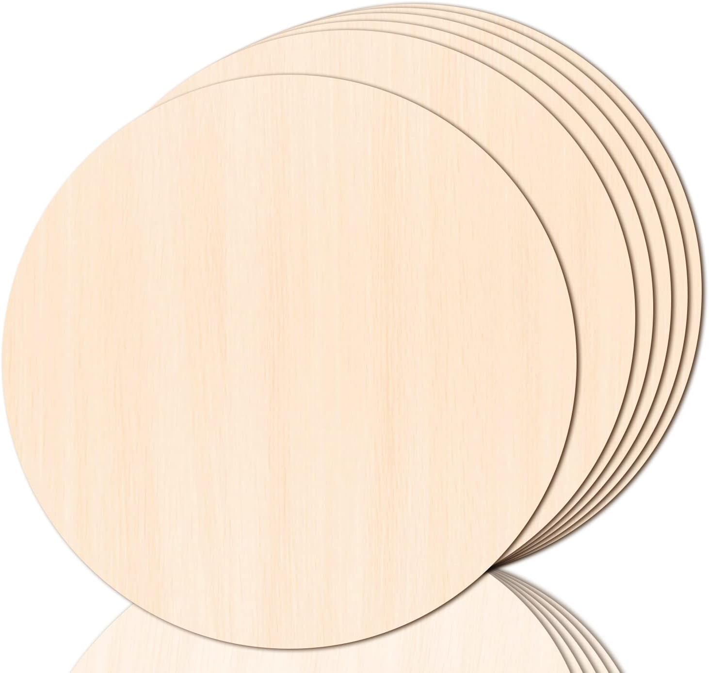 6PACK Wood Circles for Crafts，14 Inch Unfinished Wood Rounds Discs for Door Hanger Sign Blank, DIY Wooden Discs for Crafts Painting and Christmas Halloween Decoration