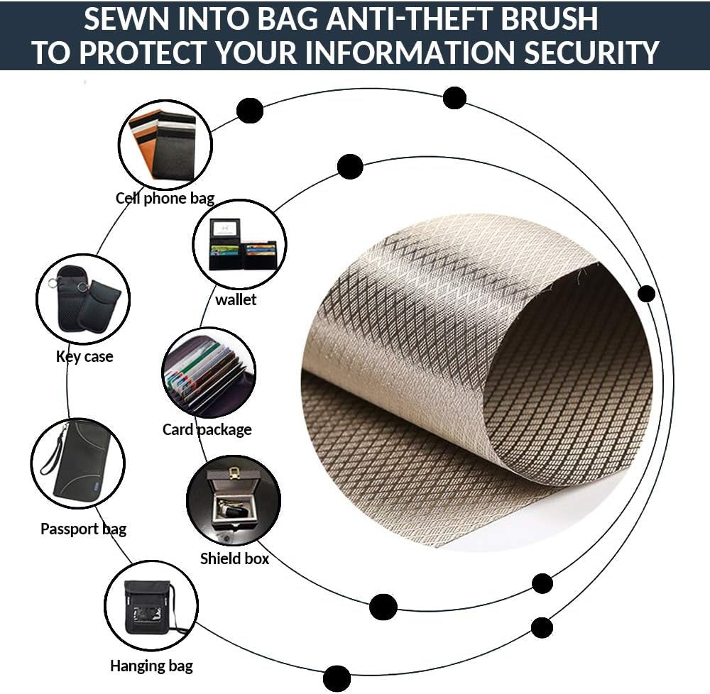 Faraday Fabric-Emi RFID Shielding-Block Wifi/Rf Anti-Radiation Military Grade and Radiation Protection Nickel Copper Fabric, RFID Blocking Material 36"X44" Inch