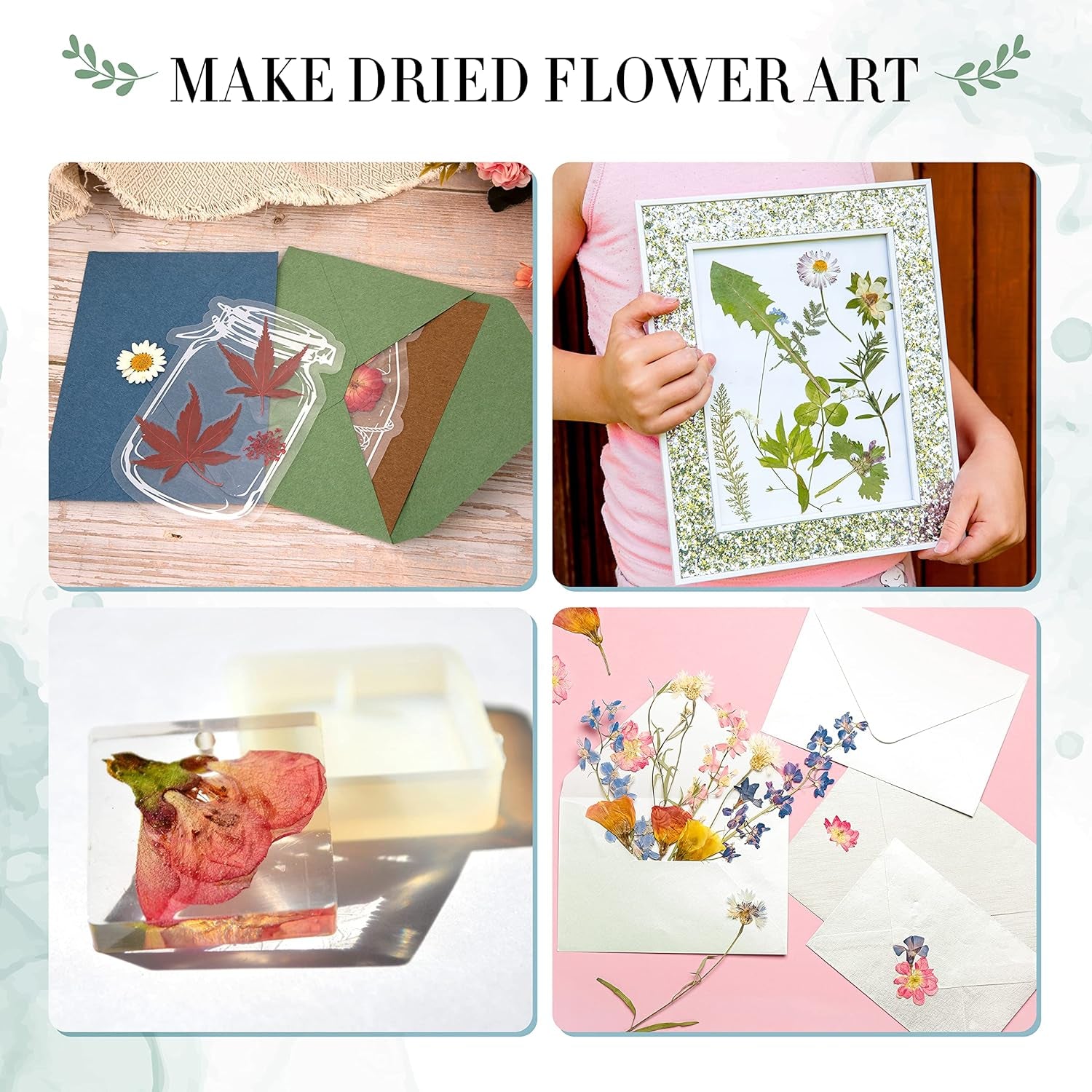 Flower Press Kit, Large Wooden Flower Pressing Kit for Adults Kids, 6 Layers 6.3 X 8.3 Inch Flower Press Leaf Pressing Kit to Making Dried Plants, DIY Flower Preservation Kit Crafts